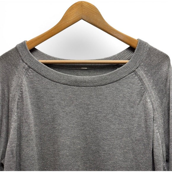 Lululemon Women' Size 10 Gray Cashmere Blend Knit Post Savasana Crewneck Sweater - Picture 2 of 5